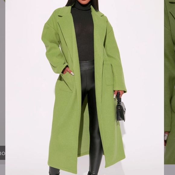Fashion Nova Jackets & Blazers - Chartreuse Green Coat